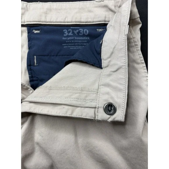BirdDogs Boom for Your Boomstick Khaki Stretch Pants Mens 32x30 Flat Front - Picture 5 of 12
